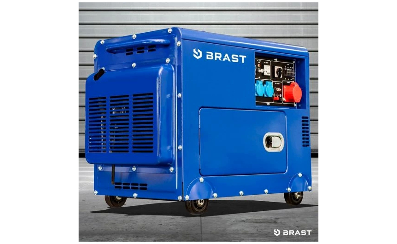 BRAST Stromerzeuger Diesel 5,7kW  mit 418cm³ 5000 Watt 4-Takt-Dieselmotor E-Start