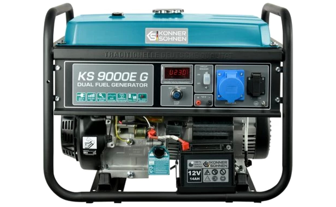 Könner & Söhnen Stromerzeuger KS 9000E G, 6,50 in kW, , Hand-/Elektroanlass, 1x16A, 1х32 (230 V)